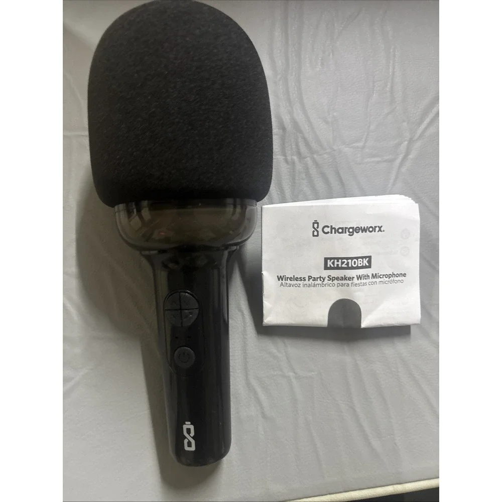 ChargeWorx Wireless‎ Karaoke Microphone w/ Speaker, Bluetooth, LED Lights – New